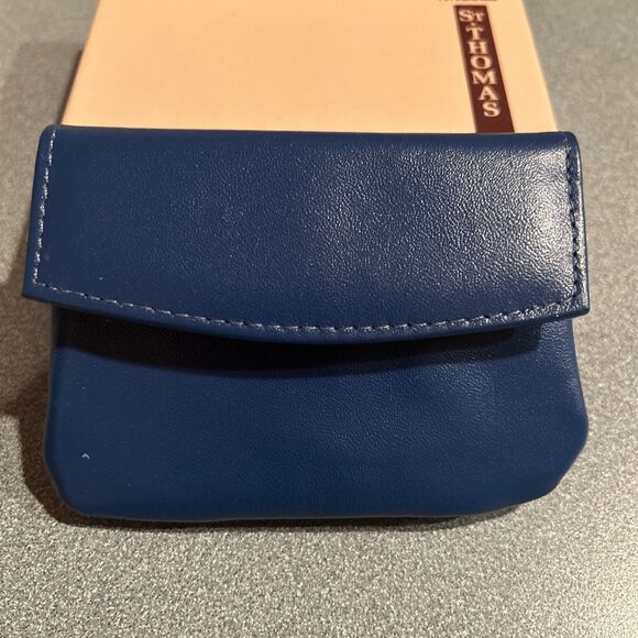 NWOT Anne Klein St. Thomas Blue Cowhide Coin Purse Wallet - Picture 2 of 6